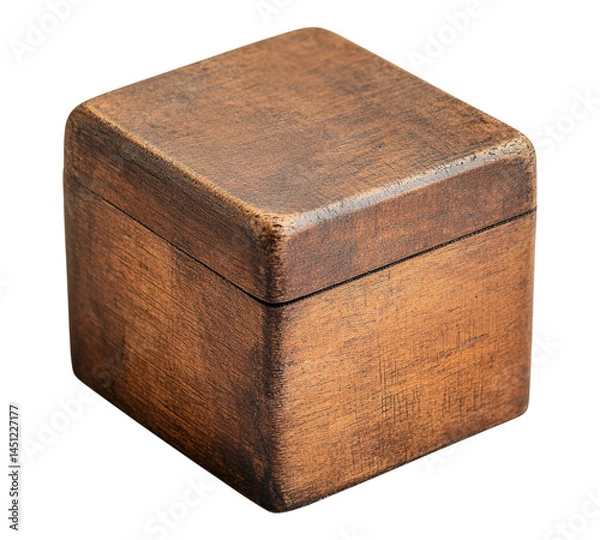 Fototapeta A wooden box with a brown finish