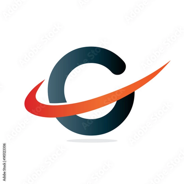 Fototapeta Initial Letter C Isolated Swoosh Logo