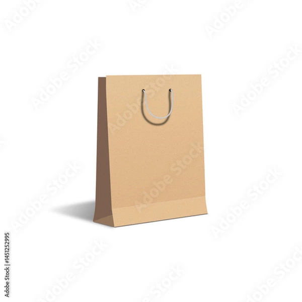 Obraz mockup template design with vector illustration of blank paper bag 2