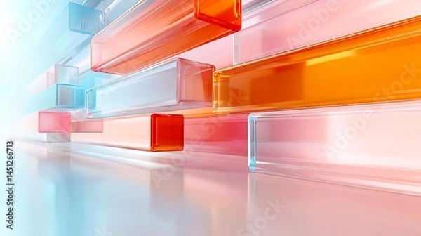 Fototapeta Abstract Composition of Colorful Glass Blocks
