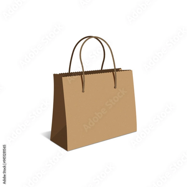 Obraz mockup template design with vector illustration of blank paper bag 3