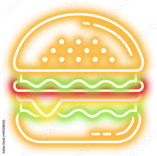 Obraz Hamburger Neon Line Icon