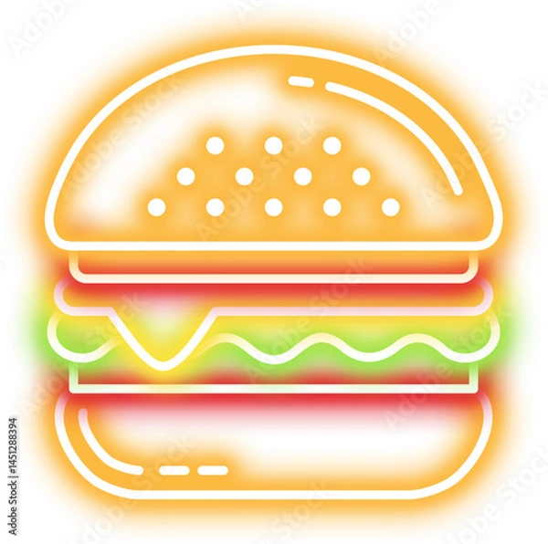 Obraz Hamburger Neon Line Icon