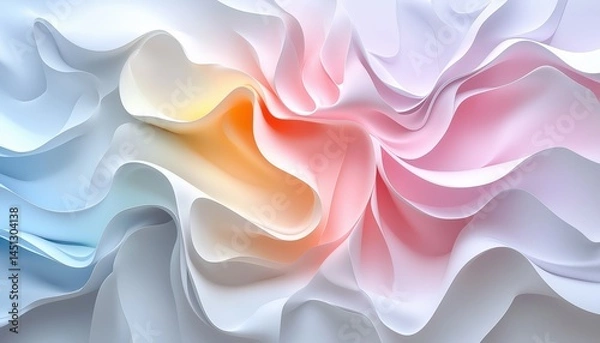Fototapeta Soft Pastel Gradient Abstract Waves Pattern Background Texture