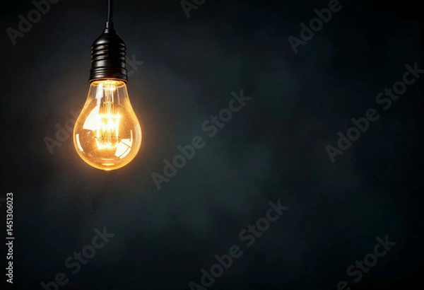 Fototapeta light bulb on dark background