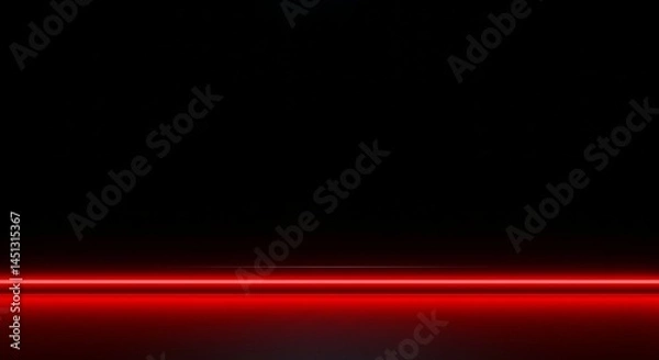 Obraz Red Line on Black Background