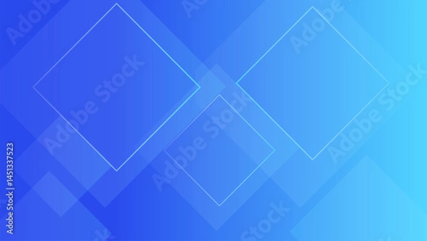 Obraz Abstract blue background with glowing geometric lines. Modern blue gradient square shape design. Futuristic technology concept. Suit for brochure, corporate, website, poster, banner, cover, flyer