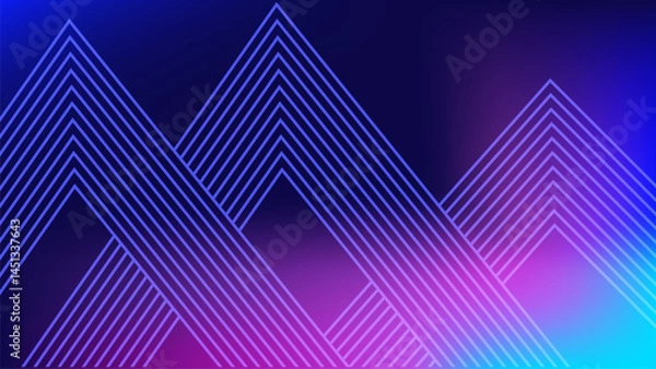Obraz Abstract background with glowing geometric lines. Modern shiny diagonal rounded lines pattern. Futuristic technology concept. Suit for poster, banner, brochure, corporate, website