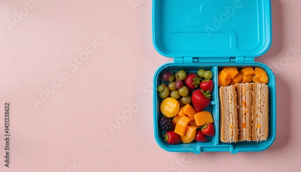 Obraz Lunchbox with Fruit and Sandwich