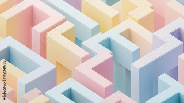 Fototapeta Abstract Maze-Like Stair Steps