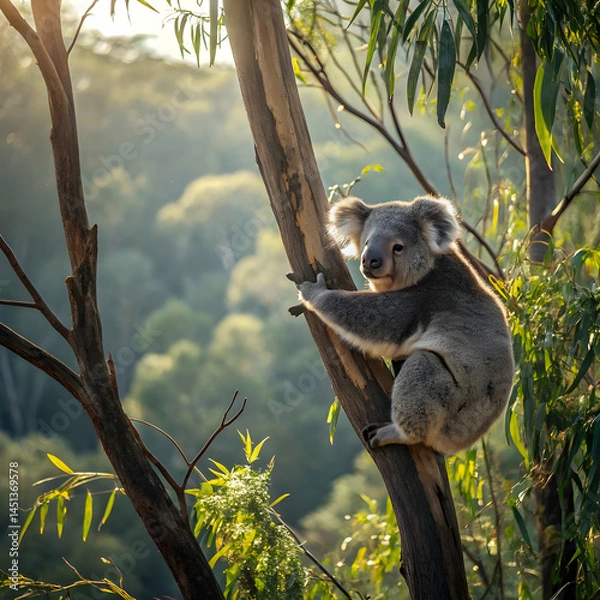 Fototapeta Koala Bear in Eucalyptus Tree