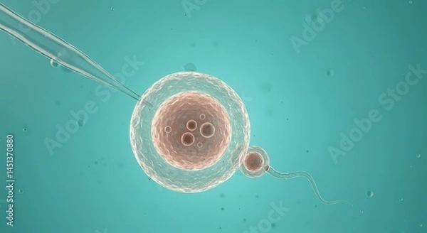 Obraz Cell Injection Process with Microscopic View for Medical Research Concept
