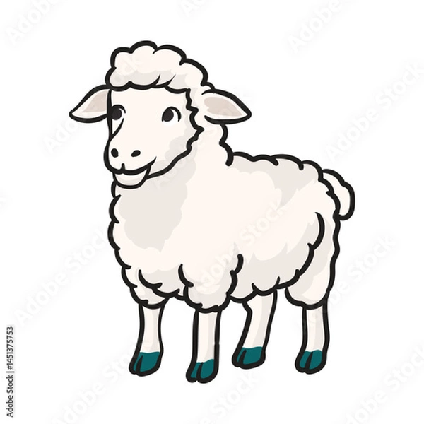 Obraz cute cartoon style sheep vector
