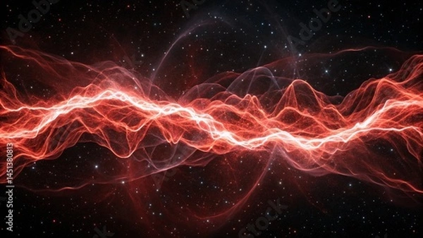 Fototapeta Abstract RedLight Waveform Illustration