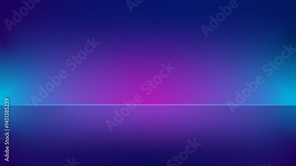 Fototapeta Blue and purple gradient studio background with copy space, modern neon lights. Glowing futuristic sci-fi concept.
