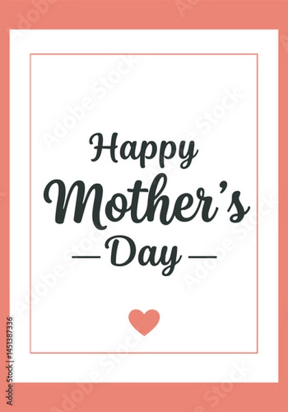 Obraz Elegant Mothers Day Card Design with Coral Frame