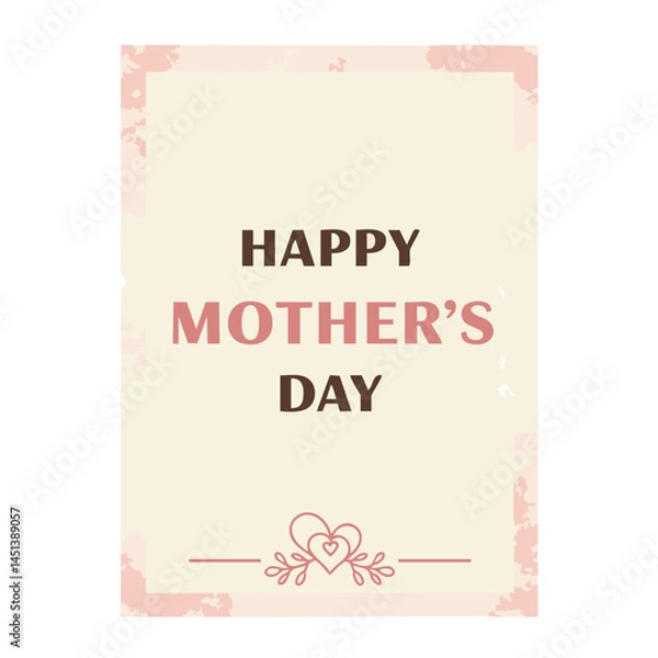 Obraz Mothers Day Card with Heart Embellishments and Decorative Floral Elements