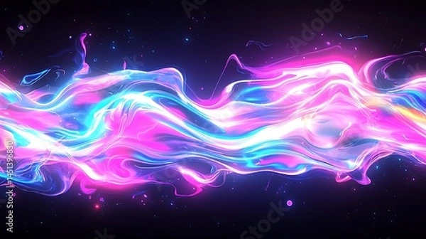 Fototapeta Neon Wave Abstract Background. (3)