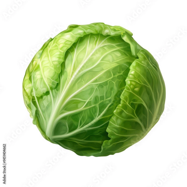 Fototapeta Captivating close up shot showcasing the intricate details of a green cabbage