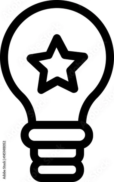 Obraz Star idea bulb vector illustration icon