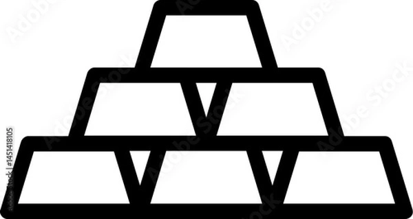 Obraz Gold bar brick vector illustration icon