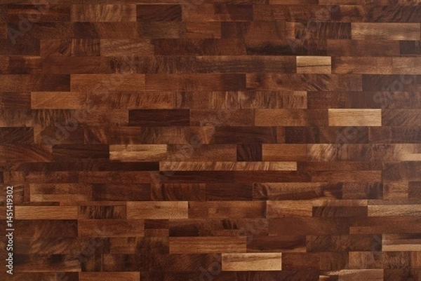 Fototapeta Dark brown wood block pattern texture background