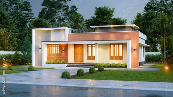 Fototapeta 3d illustration of a newly built luxury home
