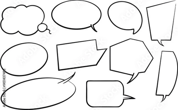 Fototapeta Blank empty speech bubbles vector illustration (1)