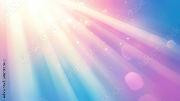 Fototapeta Sun light shine light effect seamless loop, sunlight with sunshine glare rays. Vector nature sunny spring landscape, bright sparkle burst.