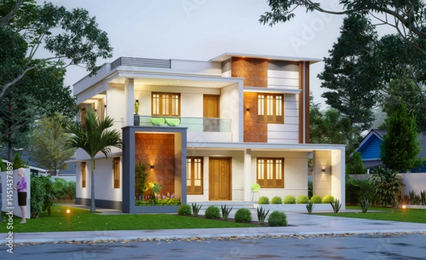 Fototapeta 3d illustration of a newly built luxury home
