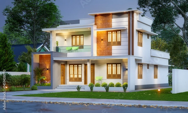 Fototapeta 3d illustration of a newly built luxury home
