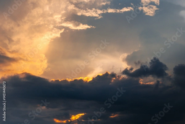 Fototapeta Dramatic Sunset with Clouds in the Sky