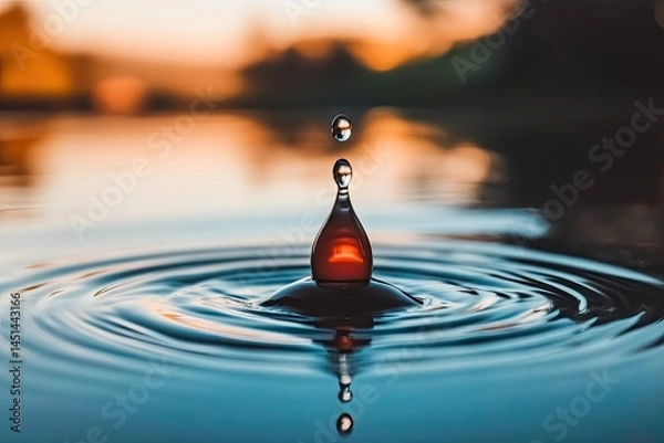 Obraz Water drop impact on water surface