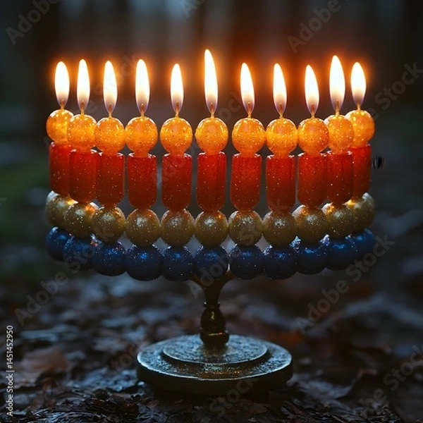 Obraz "Candles on Table: Festive Glow"