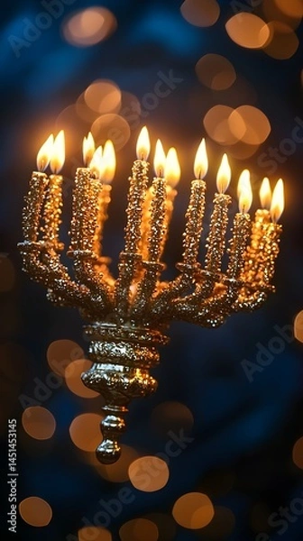 Fototapeta "Elegant Chandelier with Illuminated Candles"