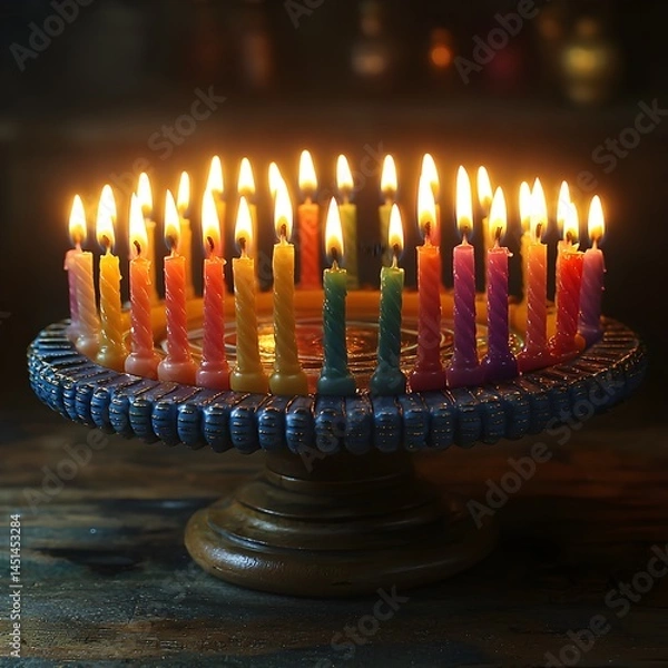 Obraz "Festive Candlelit Cake"