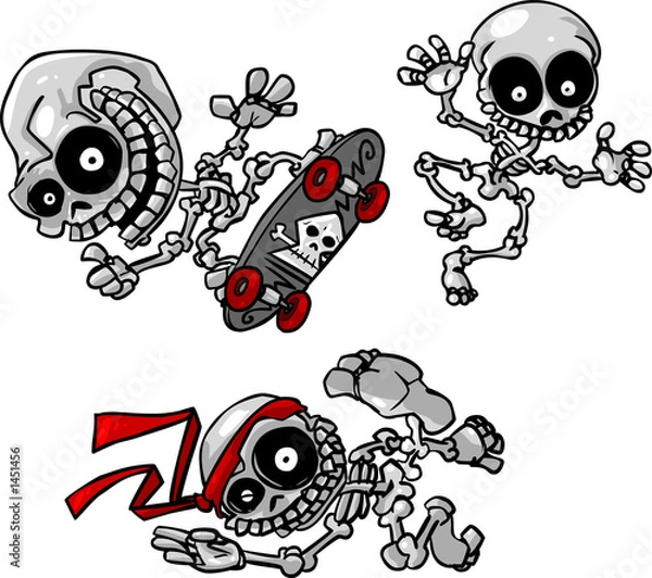 Obraz vector cartoon skeletons