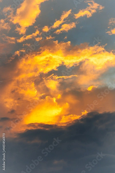 Fototapeta Dramatic Sky with Golden Clouds