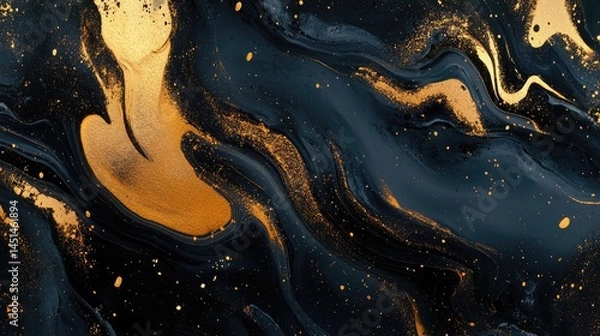 Fototapeta Abstract golden wavy background ,abstract background with smooth lines in blue, orange and yellow colors