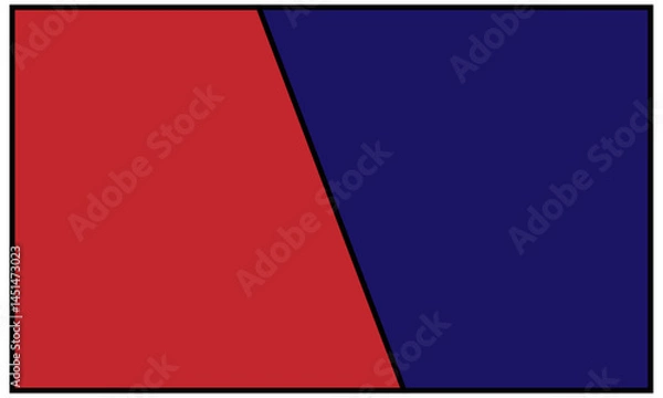Obraz Comic Comparison Background: Red and Blue VS Design, VS Battle Graphics: Contrast and Competition Visuals.