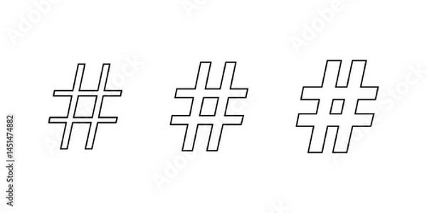 Fototapeta Hashtag outline icon. Social media keyword sign symbol. Editable stroke
