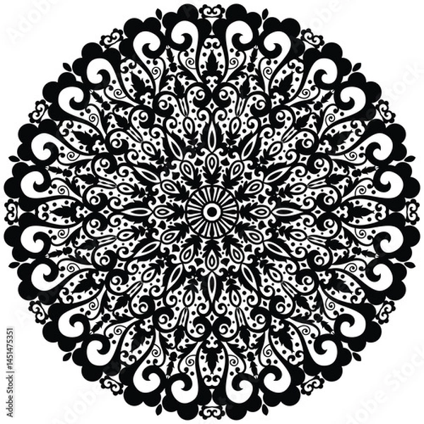 Fototapeta Traditional and Cultural Beautiful pattern design. Simple mandala design for book page.  