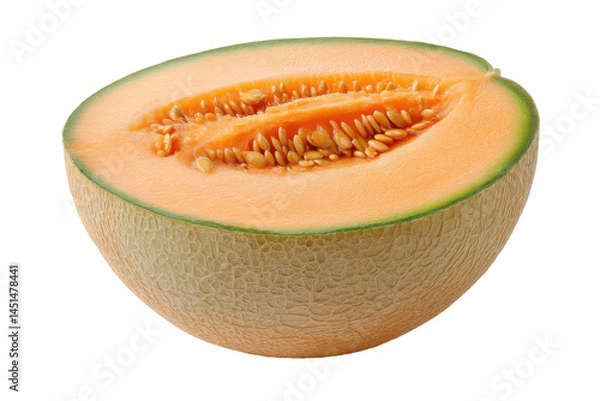 Fototapeta Sliced cantaloupe melon isolated on transparent png background