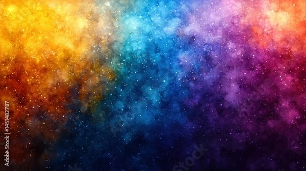 Fototapeta Vibrant nebula painting with celestial dust and artistic cosmic representation