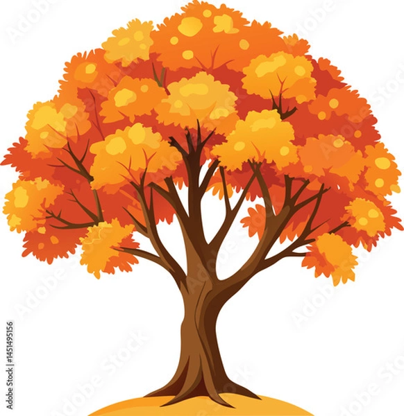 Fototapeta Autumn orange tree