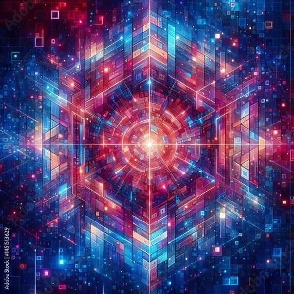 Obraz Light A digital mosaic where neon