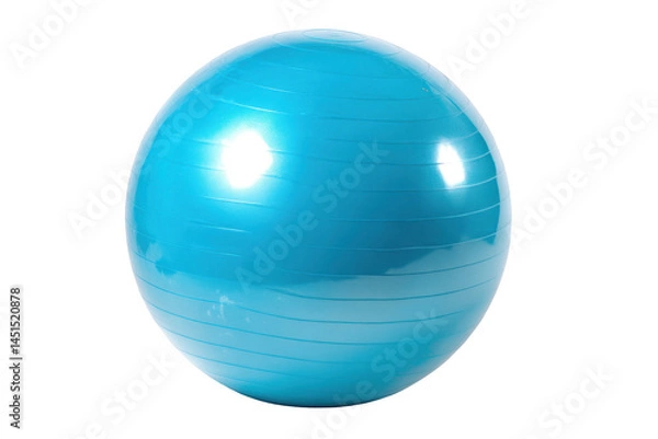 Fototapeta Isolated blue exercise ball isolated on transparent png background