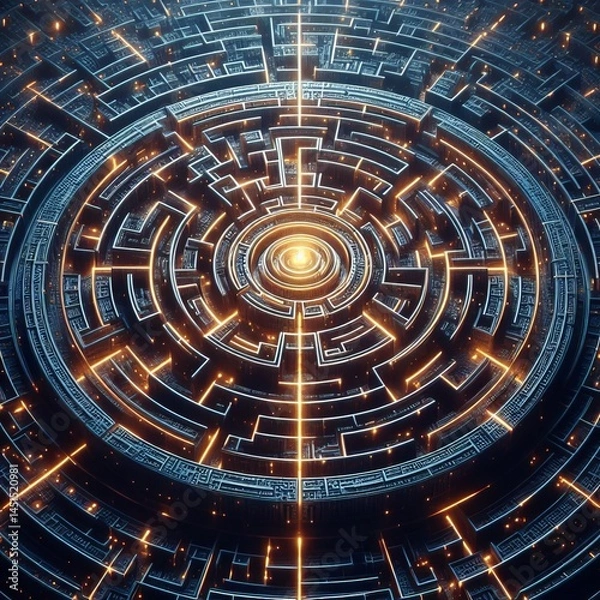 Obraz view of a complex labyrinth with