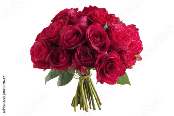 Fototapeta Roses in Red Bouquet isolated on transparent png background