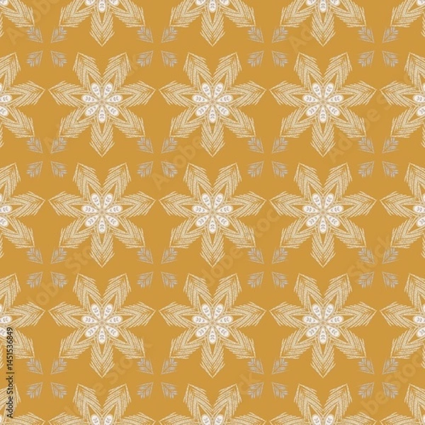 Obraz Yellow seamless floral wallpaper pattern, background design, fabric pattern